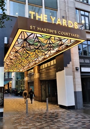Our new entrance canopy completed on Upper St. Martin's Lane